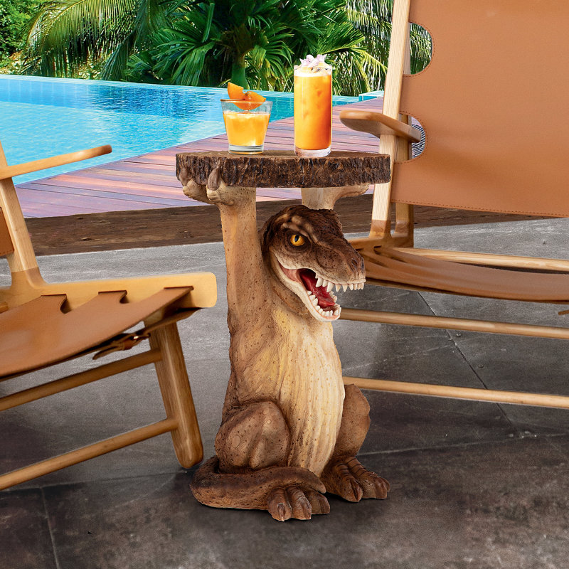 Design Toscano Tyrant T-Rex Dinosaur Sculptural Side Table Design Toscano Tyrant T-Rex Dinosaur Sculptural Side Table